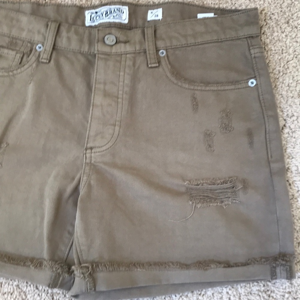 LUCKY BRAND size 6 light Olive boyfriend shorts - Picture 2 of 11